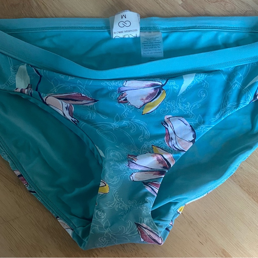 Floral Teal Bikini Bottom